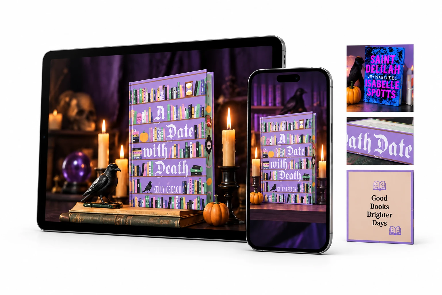Once Upon a Book Club campaign artwork presented on tablet and phone devices