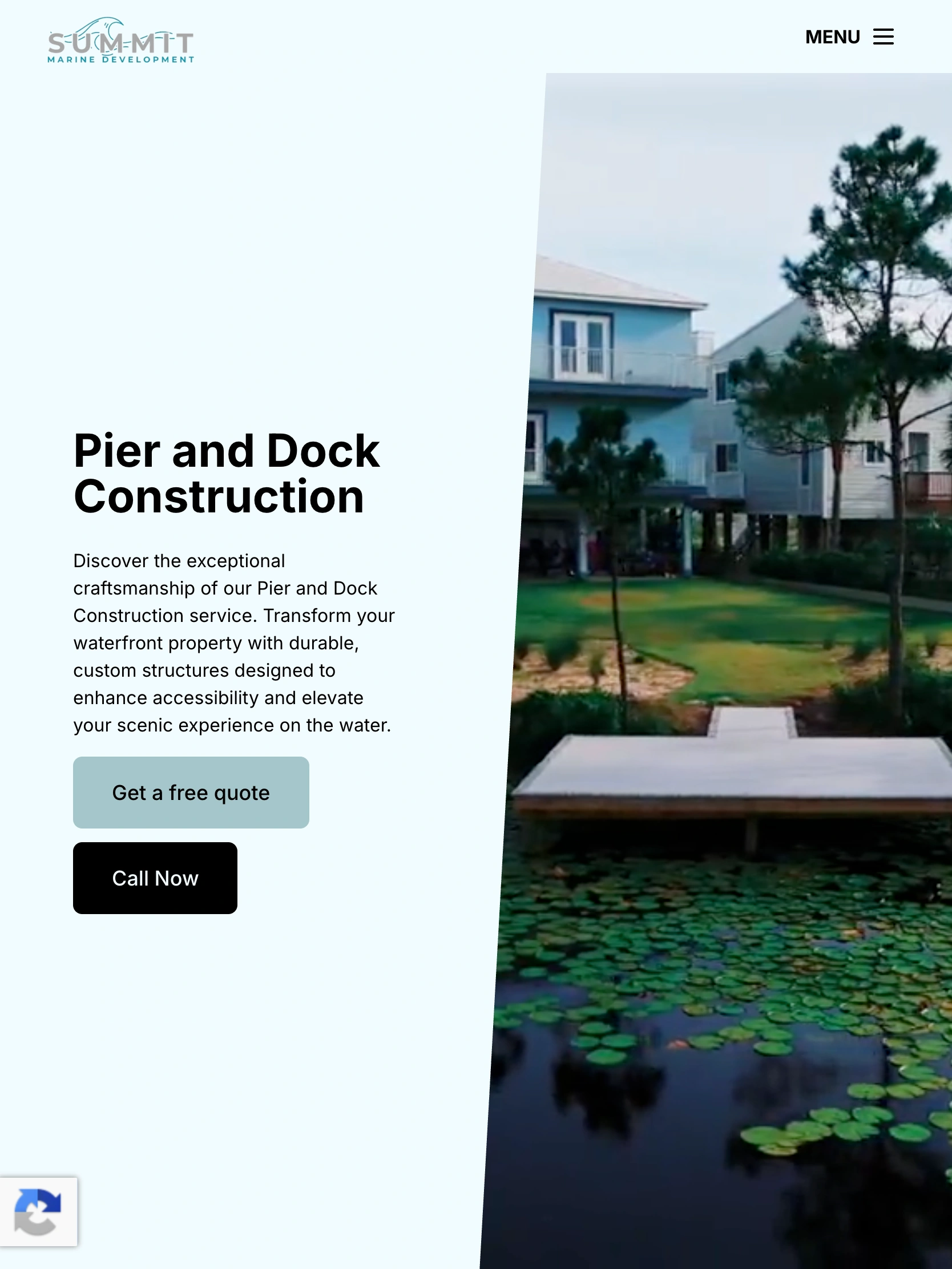 Piers and docks page in its tablet layout