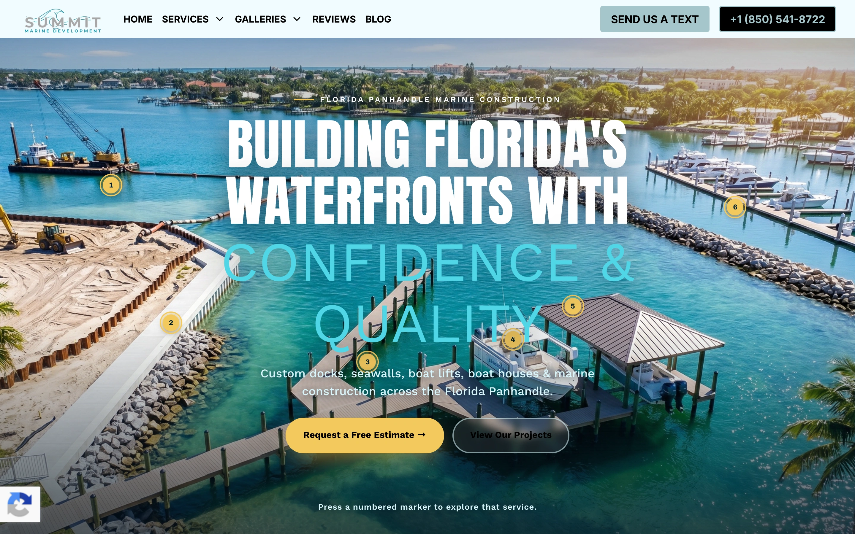 Home page in its desktop layout