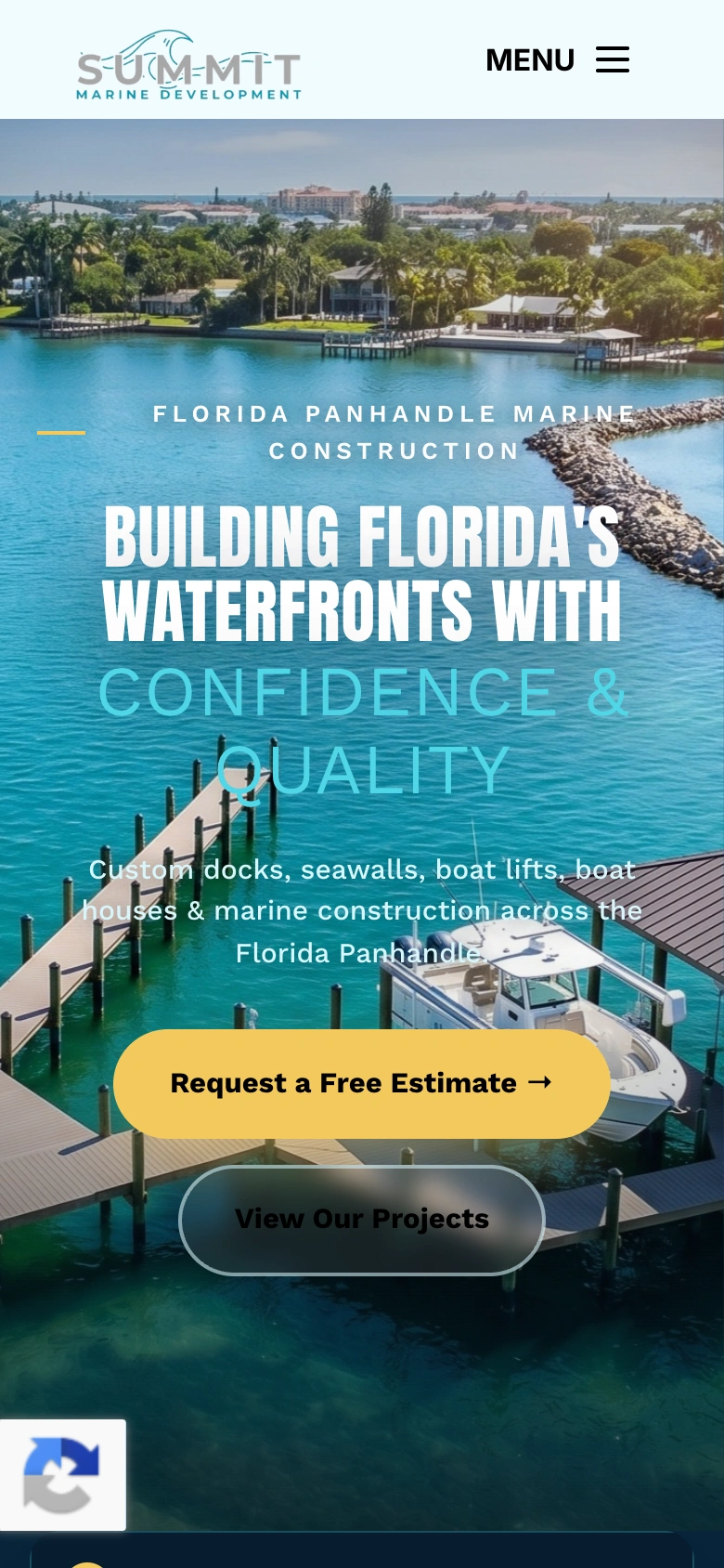 Home page in its mobile layout