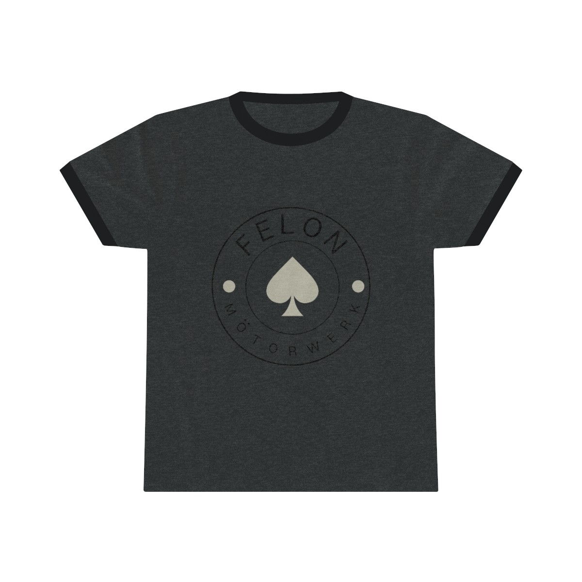 White spade / charcoal tee