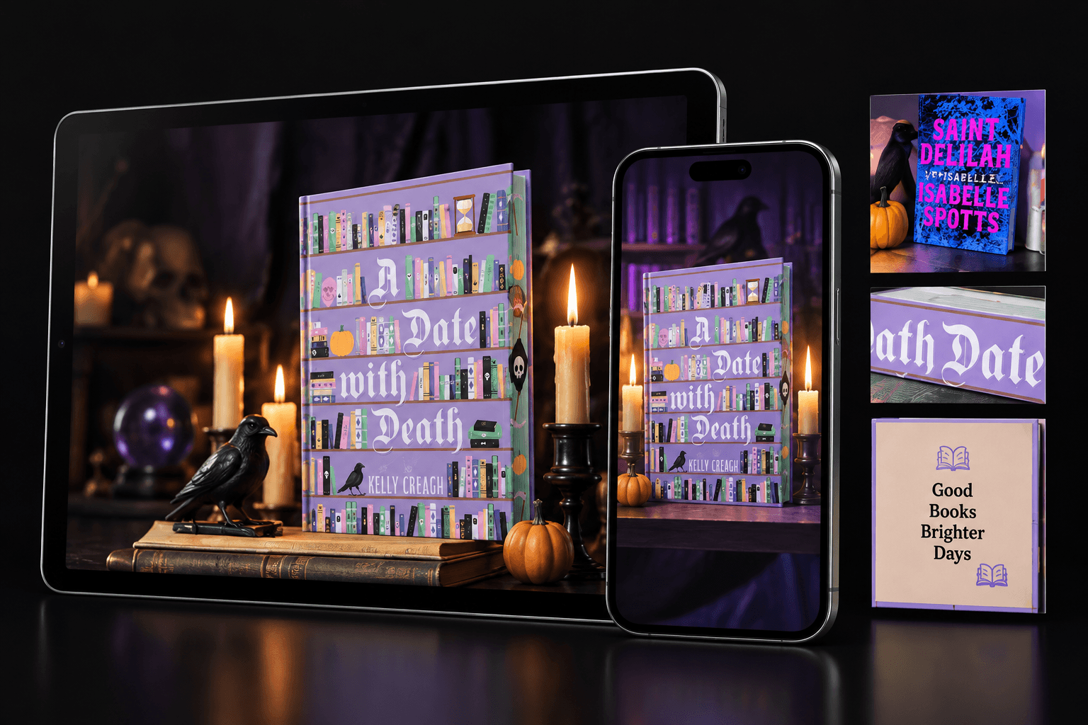 Once Upon a Book Club — SEO + Shopping + Meta + TikTok, presented in a studio device composition.