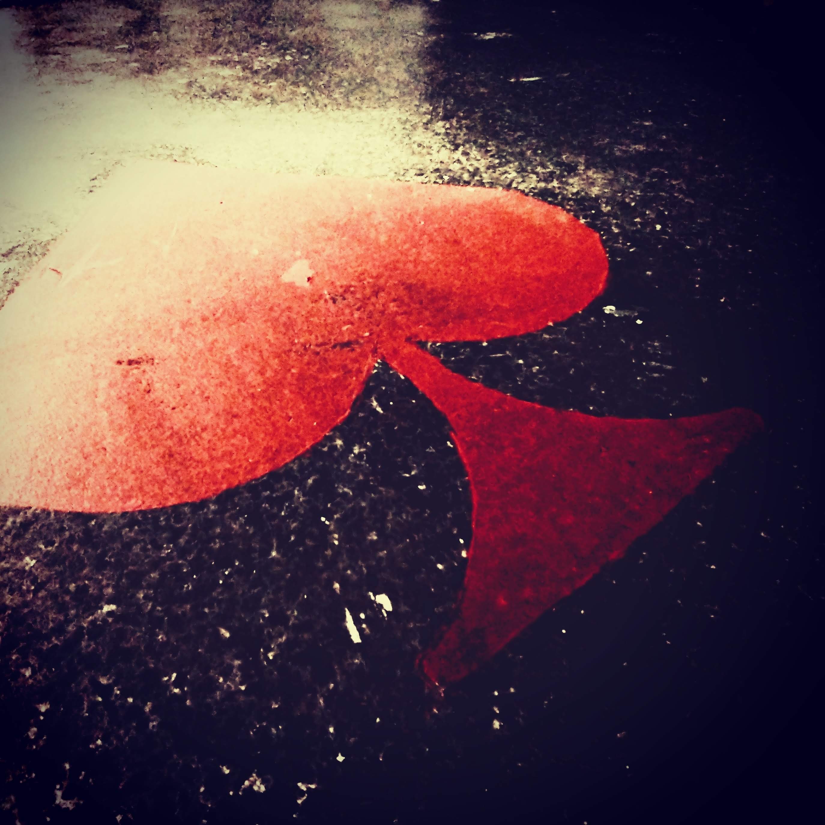 Red spade / floor graphic
