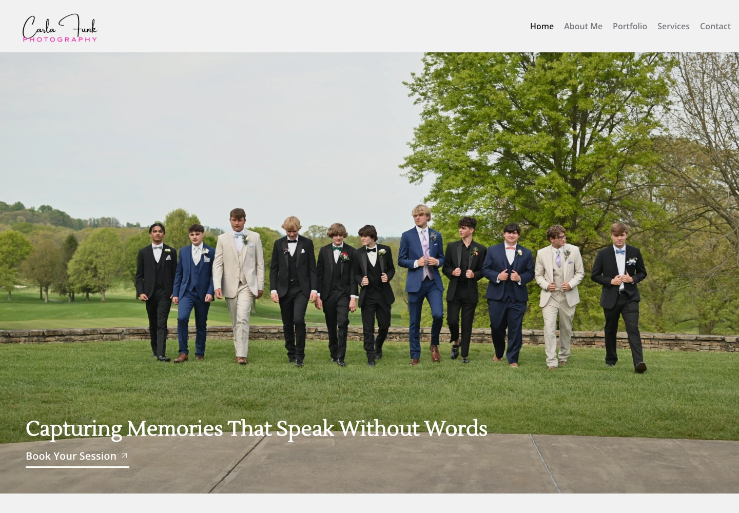 Carla Funk Photography — source screen presented on a desktop