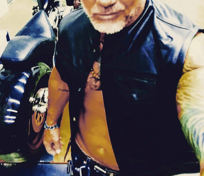 Leather vest / motorcycle portrait