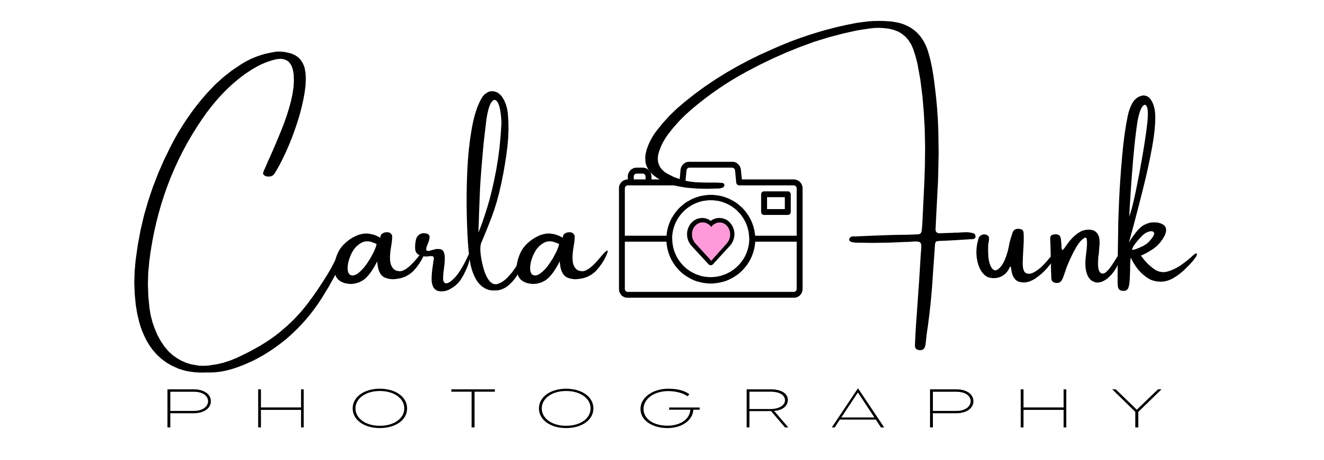 Carla Funk Photography — Wordmark concept with pink heart
