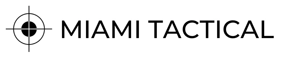 Miami Tactical logo: a circular crosshair beside the wordmark