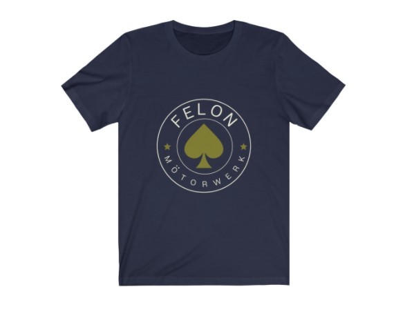 Gold spade / navy tee