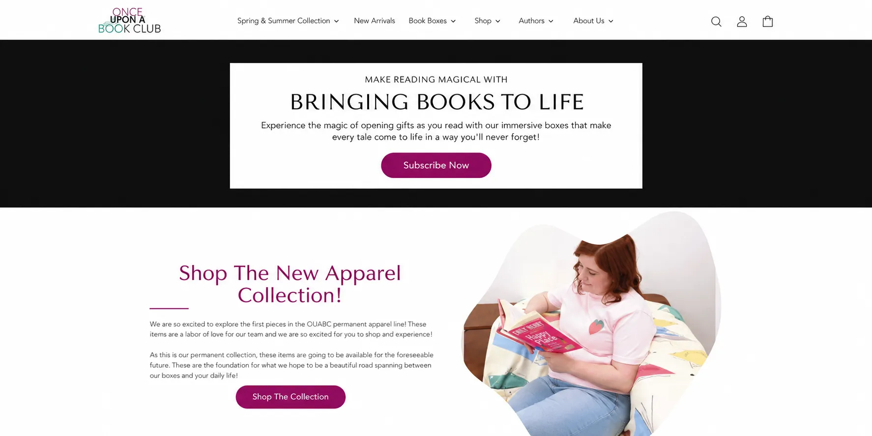 Once Upon a Book Club storefront presentation