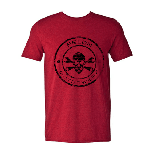 Skull emblem / red tee