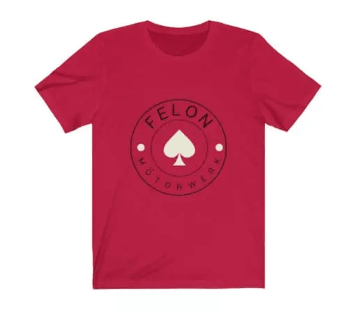 White spade / red tee