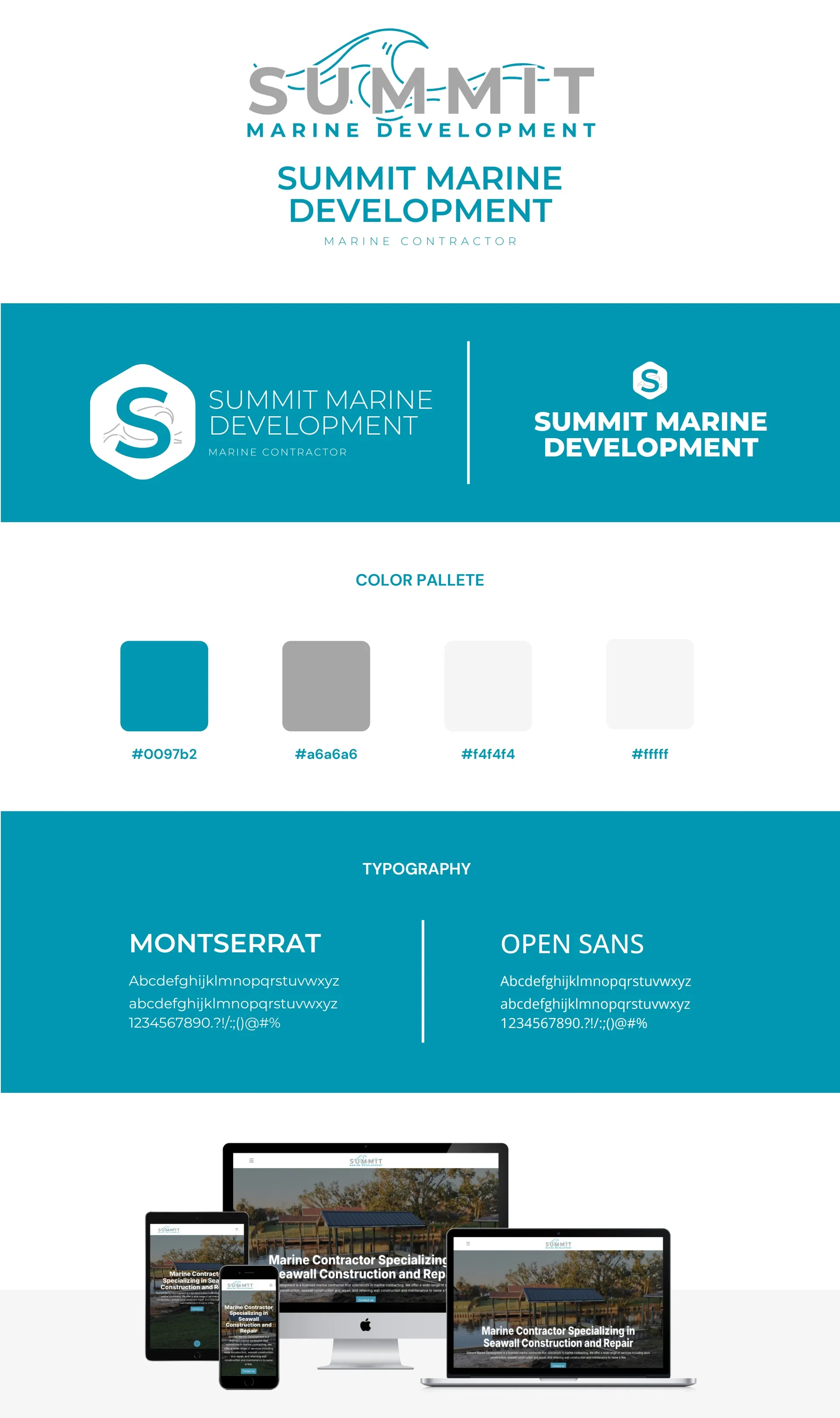 Summit Marine Development — Marine-construction brand book · identity, palette and typography