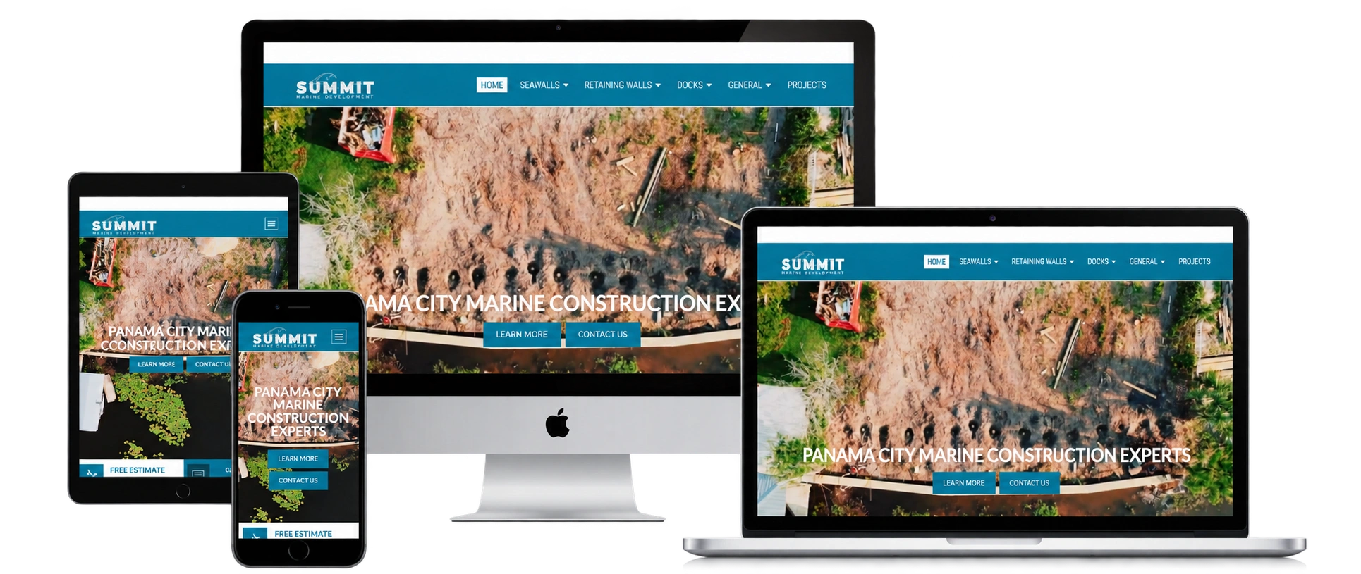 Summit Marine Development website in a device mockup