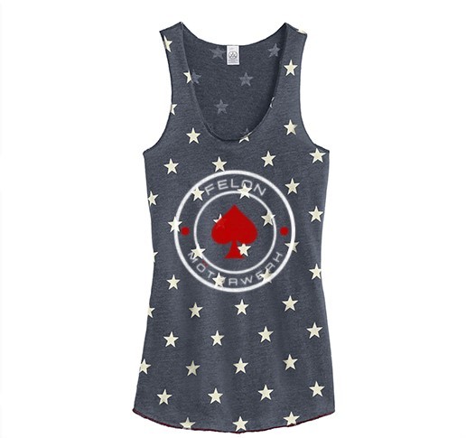 Red spade / star-print tank