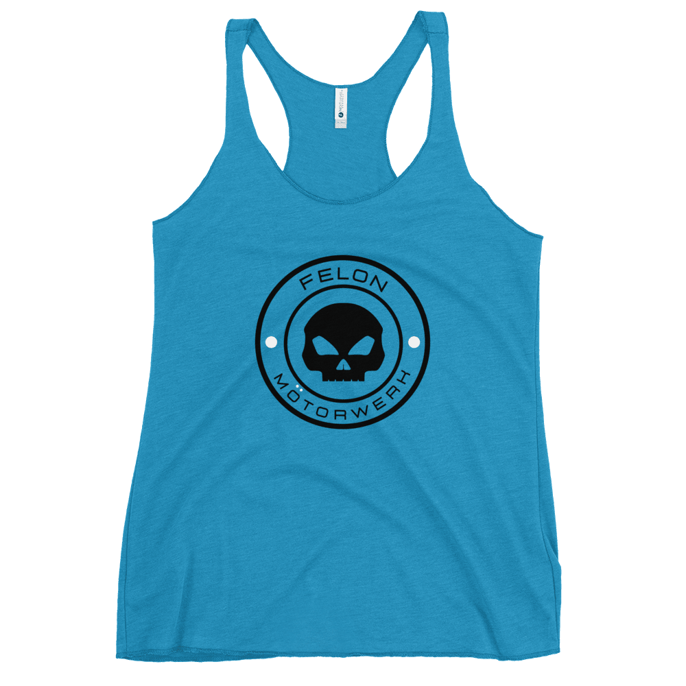Skull emblem / turquoise tank