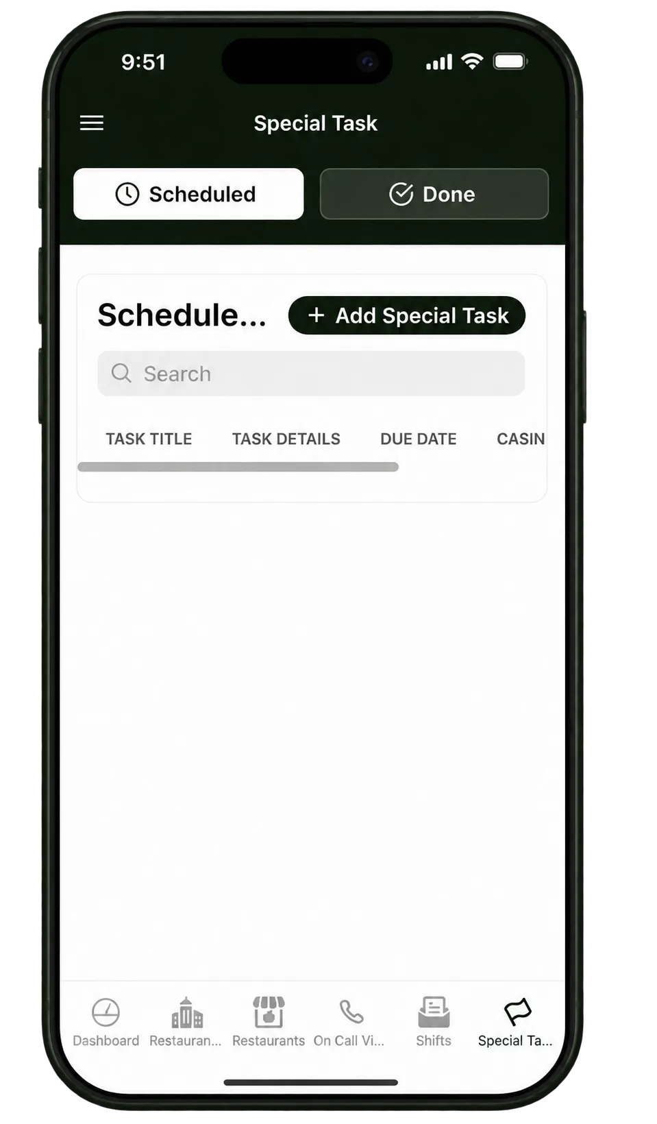 U.S. Oil Solutions — Special-task scheduling · identifying details removed