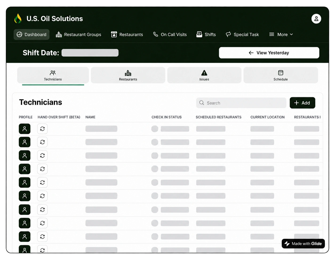 U.S. Oil Solutions — Technician + supervisor app